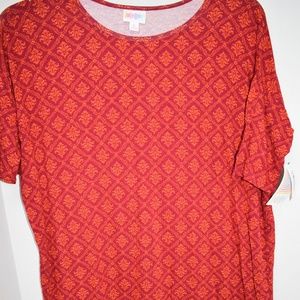 Lularoe Irma Top Shirt Tunic Small Medallion Red